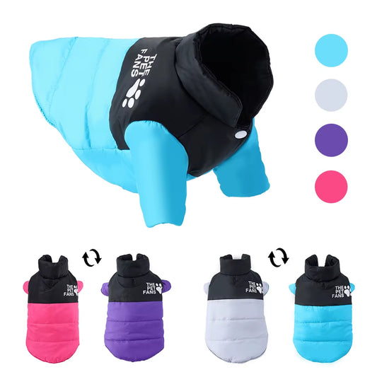 Reversible Winter Dog Jacket – Warm Windproof Coat for Small & Medium Dogs