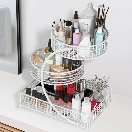 1-Piece 3-Tier Round Metal Storage Rack