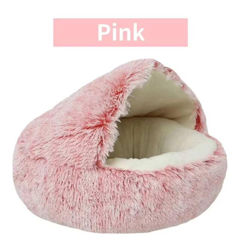 Pet Bed round Fluffy Soft Cat Bed , Warm Cat  Sleeping Cave.
