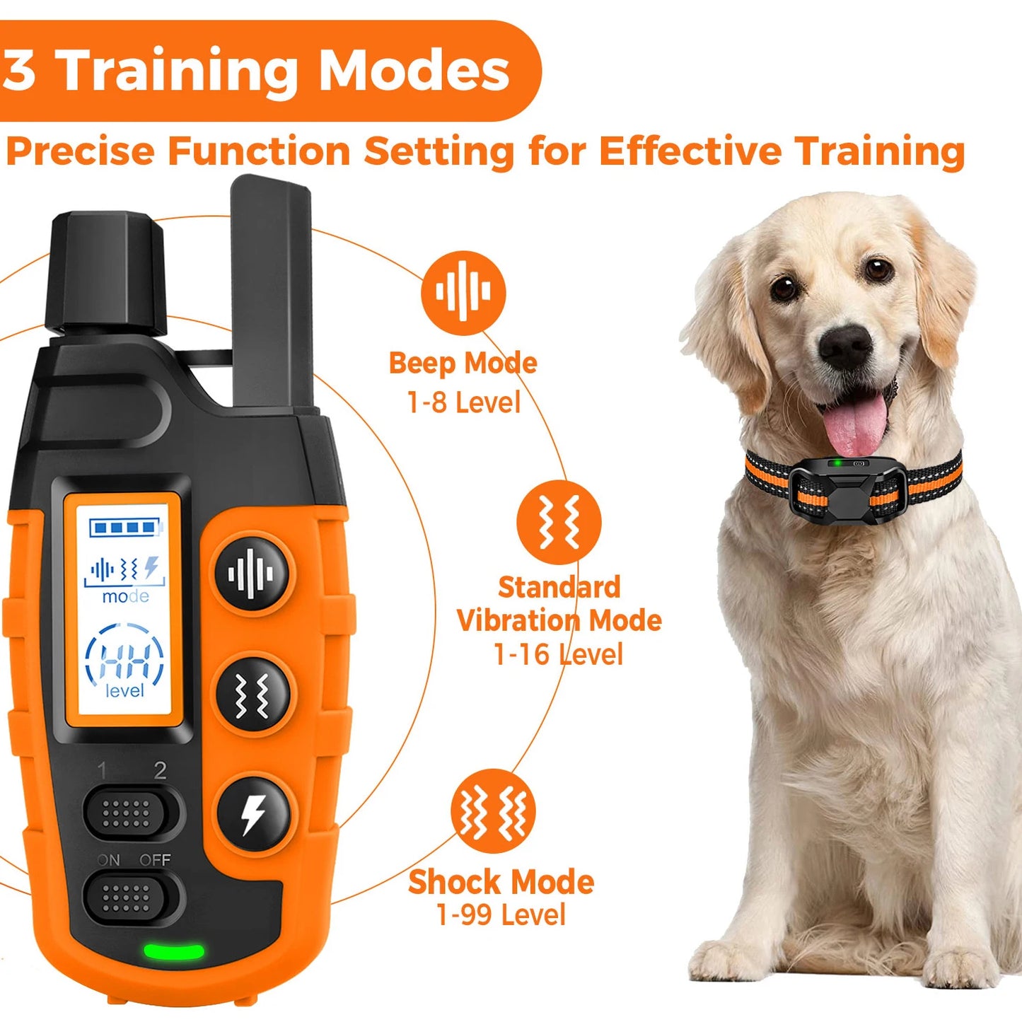 3300Ft Dog Training Collar – Remote Control with Shock & Vibration