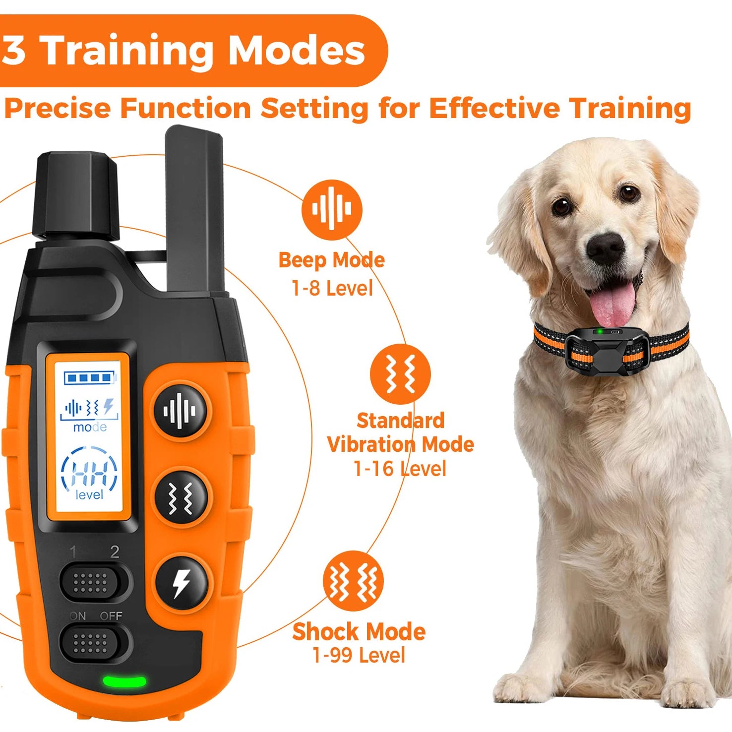 3300Ft Dog Training Collar – Remote Control with Shock & Vibration