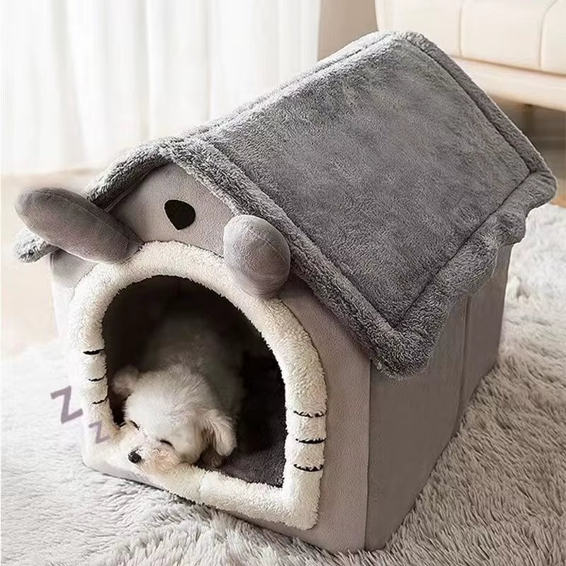 Foldable Pet House Removable Washable Cat House Puppy Cave Sofa Pet Bed House for Extra Small Dogs and Small and Medium Cats