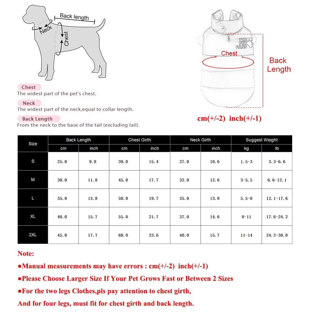 Reversible Winter Dog Jacket – Warm Windproof Coat for Small & Medium Dogs