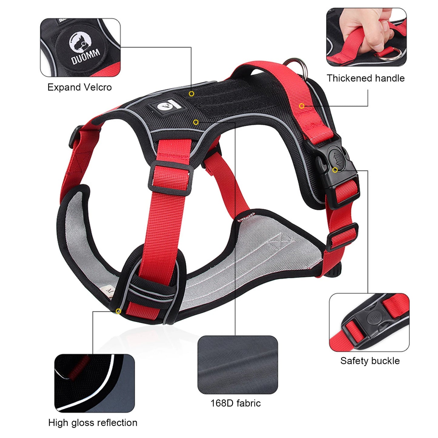 Tactical Dog Harness – Reflective Waterproof Vest for Medium & Large Dogs