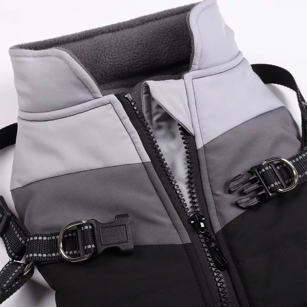 Warm Waterproof Dog Coat – Winter Jacket with Harness for All Sizes.