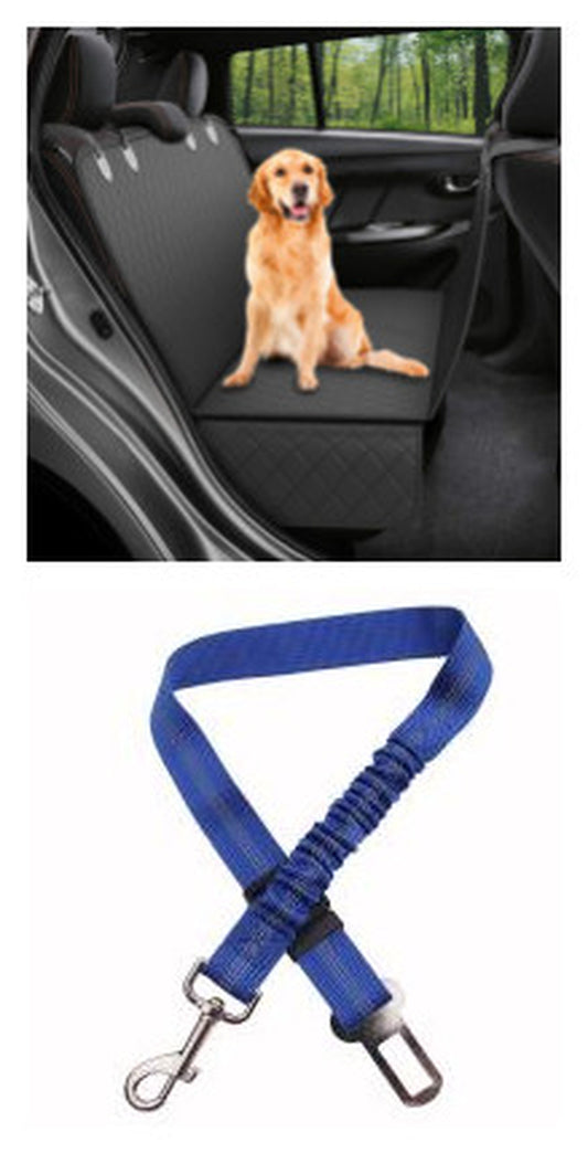 Dog Car Seat Cover – Hammock with Mesh Window, Zipper & Pocket