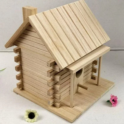 Wooden Hanging Birdhouse & Nest