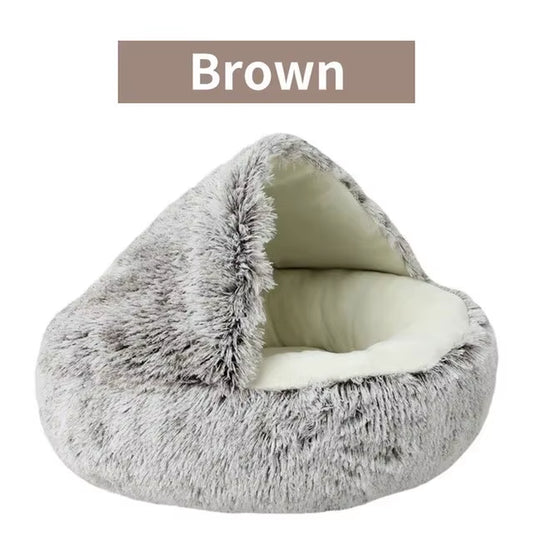 Pet Bed round Fluffy Soft Cat Bed , Warm Cat  Sleeping Cave.