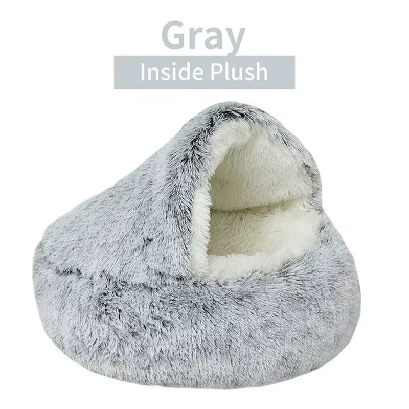 Pet Bed round Fluffy Soft Cat Bed , Warm Cat  Sleeping Cave.