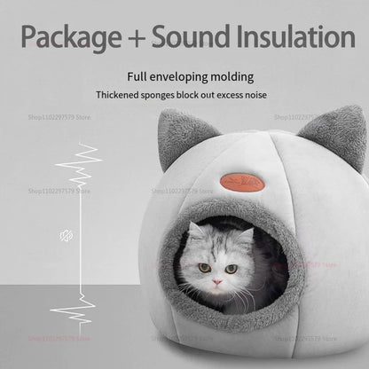 Winter Warm Cat Nest Semi-Enclosed Design Windproof