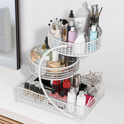 1-Piece 3-Tier Round Metal Storage Rack