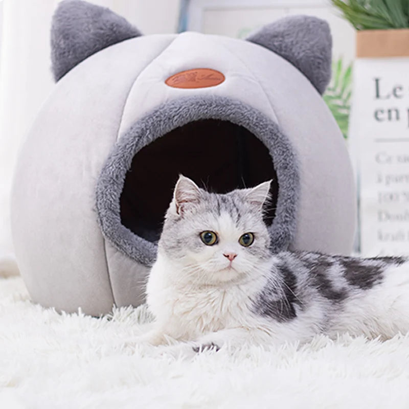 Winter Warm Cat Nest Semi-Enclosed Design Windproof