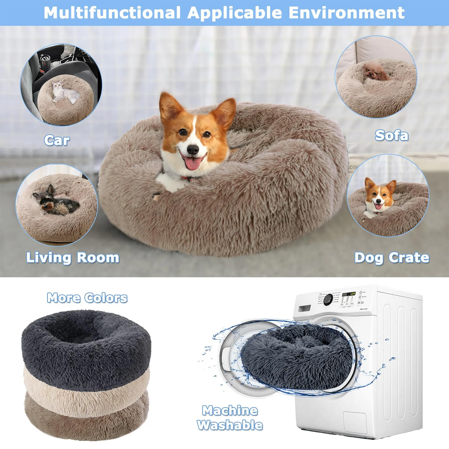 Round Pet Bed for Large Dog Bed Super Soft winter