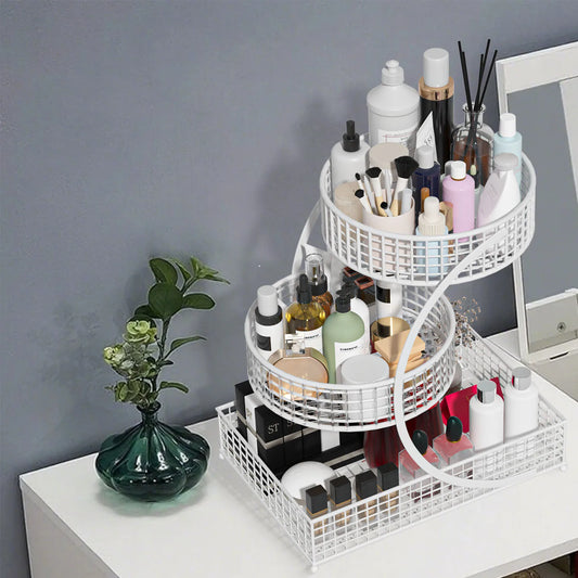1-Piece 3-Tier Round Metal Storage Rack