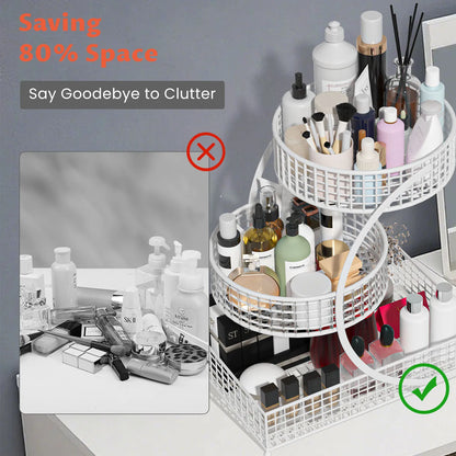 1-Piece 3-Tier Round Metal Storage Rack