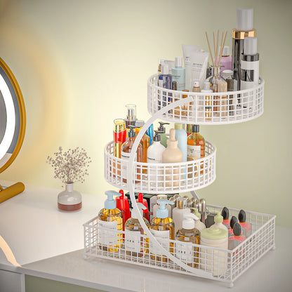 1-Piece 3-Tier Round Metal Storage Rack