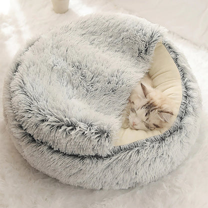 Pet Bed round Fluffy Soft Cat Bed , Warm Cat  Sleeping Cave.