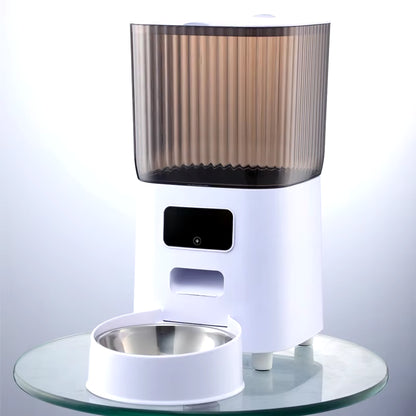 5L Pet Feeder with Camera Automatic Cat Feeder Smart Dog Food Dispenser  Stainless Steel  Bowl