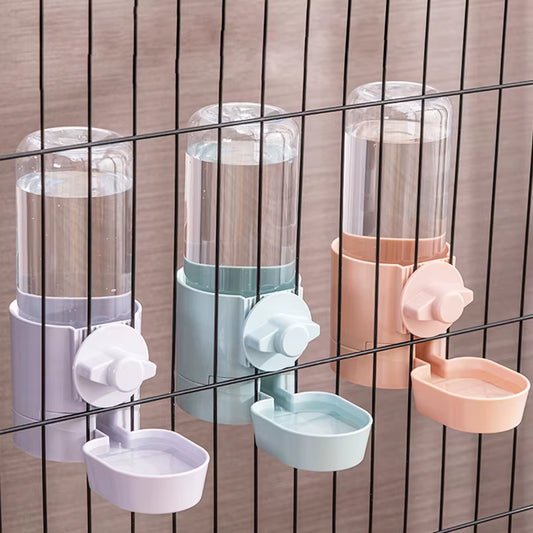 Automatic Pet Feeder Cage Hanging Bowl Water Bottle Food Container Dispenser for Puppy Cats Rabbit Birds Pet Feeding Product