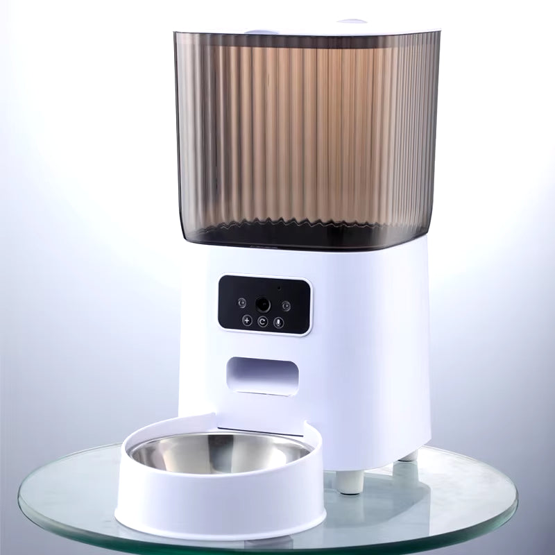 5L Pet Feeder with Camera Automatic Cat Feeder Smart Dog Food Dispenser  Stainless Steel  Bowl