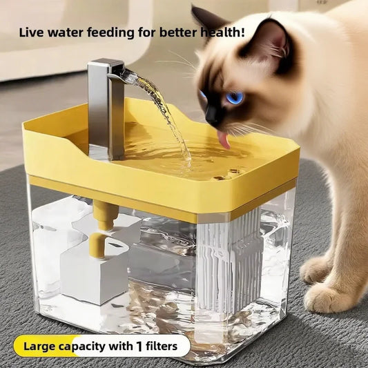 Automatic Water Dispenser For Dog & Cat, 1.5L Cat Water Fountain, USB Live Circulation Filter Pet Drinker Quiet Pet Water Fountain