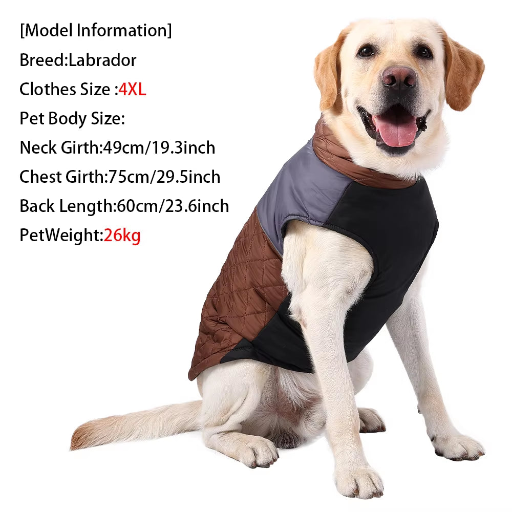 Winter Waterproof Dog Coat – Reflective Jacket for Large Dogs.