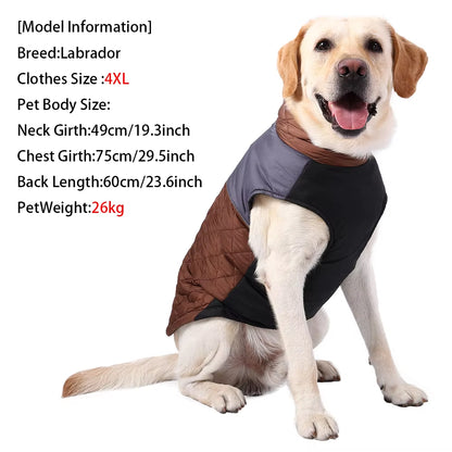 Winter Waterproof Dog Coat – Reflective Jacket for Large Dogs.