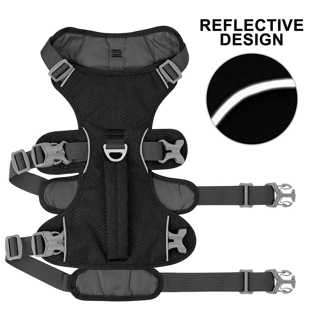Escape-Proof Reflective Dog Harness – Adjustable Vest with Handle